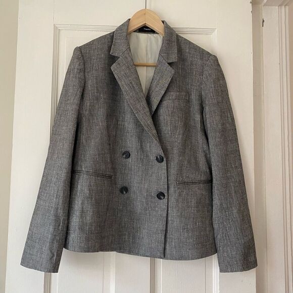 Theory Linen Double Breasted Blazer​ - Picture 9 of 13